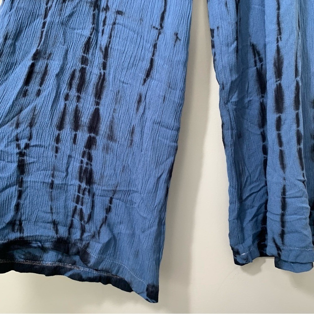 Chatoyant Blue Tie Dye Wide Leg Smocked Waist Pants Womens Medium - Picture 4 of 11